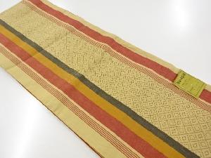 アンティーク　縞に菱模様織り出し袋帯（材料）